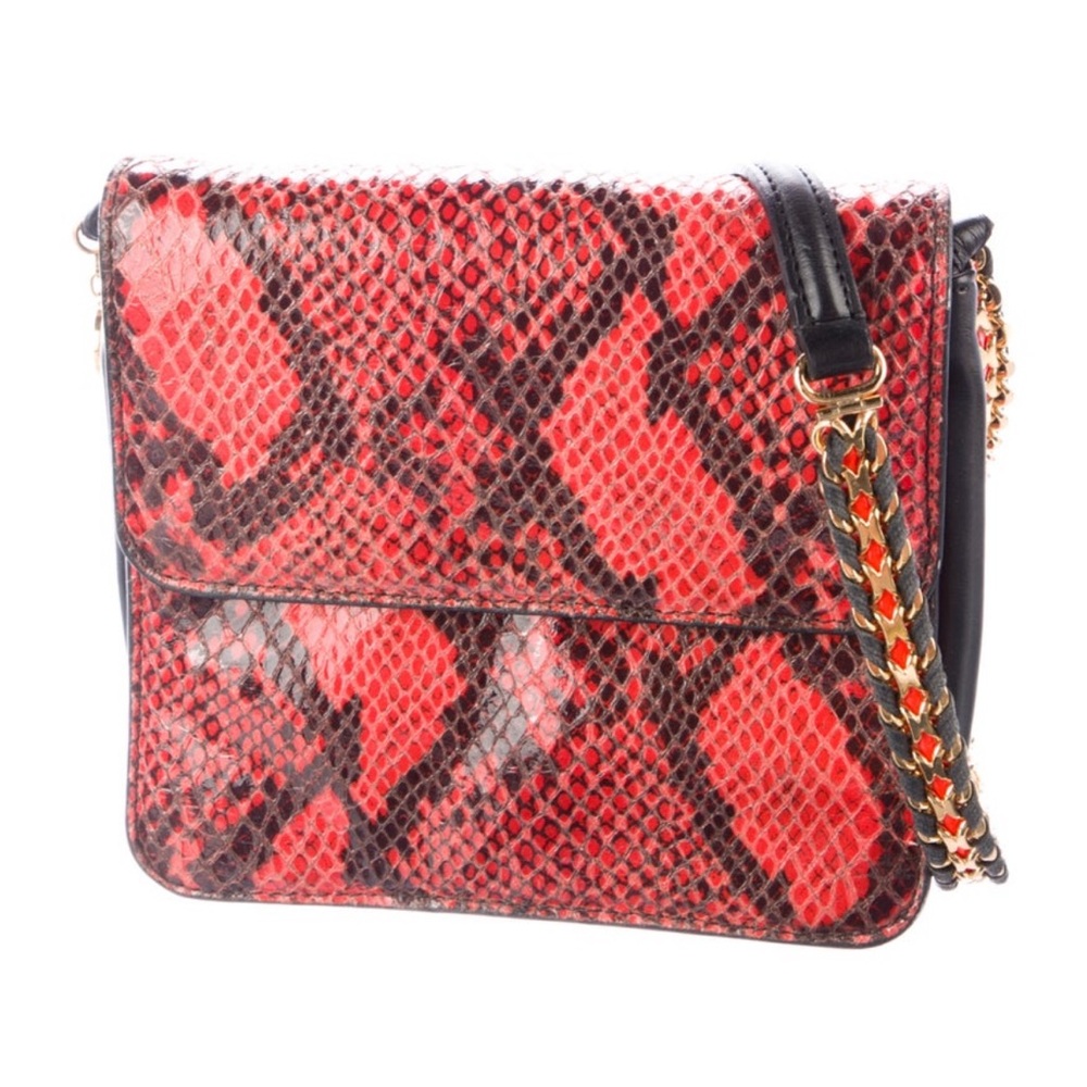 Stella McCartney red and black snakeskin effect crossbody bag
